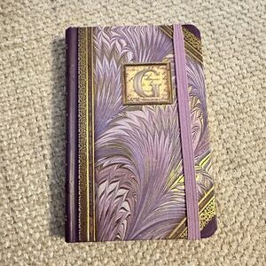 Purple and Gold Patterned “G” Mini Notebook!